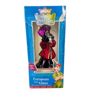 Santa's Best Captain Hook Disney Peter Pan European Mouth Blown Glass Ornament